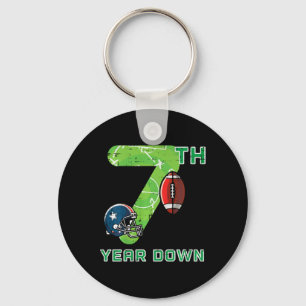 Kids 7th Year Down American Football 7 Year Old Bd Key Ring