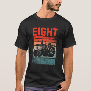 Kids 8 Year Old 8th Birthday Tractor Farmer Boys G T-Shirt