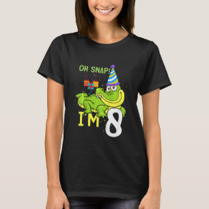 Kids 8 Year Old Crocodile Gator 8th Birthday Party T-Shirt