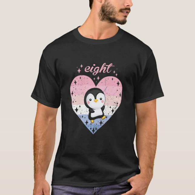 Kids 8 Year Old Cute Penguin Birthday Girl 8th B D T-Shirt (Front)