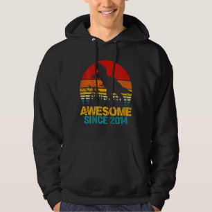 Kids 8 Year Old Dinosaur Awesome Since 2014 8th Bi Hoodie