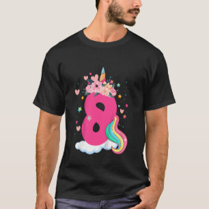 Kids 8 Year Old Gifts 8th Birthday Girls Kids Unic T-Shirt