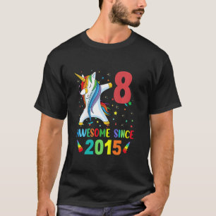Kids 8 Year Old Girls Teens Dabbing Unicorn 8th B T-Shirt