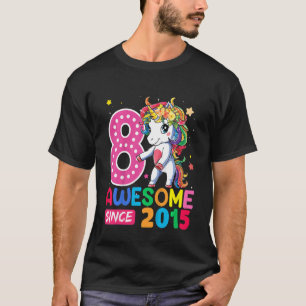Kids 8 Year Old  Girls Teens Flossing Unicorn 8th  T-Shirt