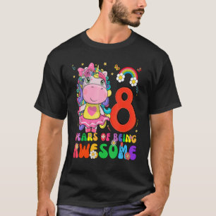 Kids 8 Year Old Girls Teens Unicorn 8th Birthday T-Shirt