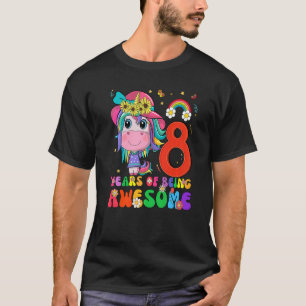 Kids 8 Year Old  Girls Teens Unicorn  8th Birthday T-Shirt