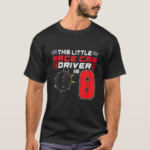 Kids 8 Year Old Race Car Birthday Party 8th Racing T-Shirt