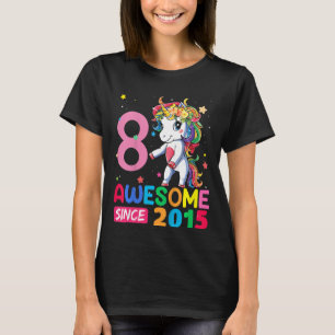 Kids 8 Year Old Unicorn Flossing 8th Birthday Gir T-Shirt