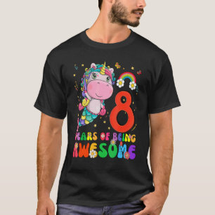 Kids 8 Years Old 8th Birthday Girl Princess Unico T-Shirt