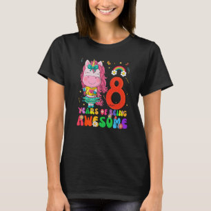 Kids 8 Years Old 8th Birthday Girl Princess Unico T-Shirt