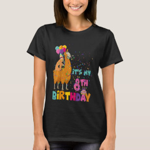 Kids 8 Years Old 8th Birthday Sloth Riding Llama G T-Shirt