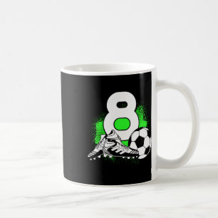 Kids 8 Years Old Boy 8th Birthday Gift Bday Soccer Coffee Mug