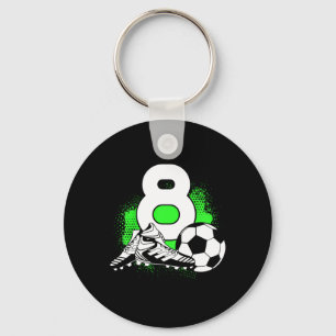 Kids 8 Years Old Boy 8th Birthday Gift Bday Soccer Key Ring
