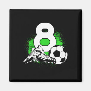 Kids 8 Years Old Boy 8th Birthday Gift Bday Soccer Magnet