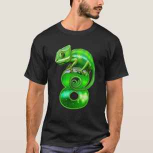Kids 8 Years Old Lizard 8th Birthday Party Chamele T-Shirt