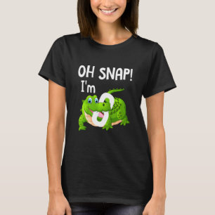 Kids 8 Years Old Oh Snap I m 8 Crocodile Alligator T-Shirt