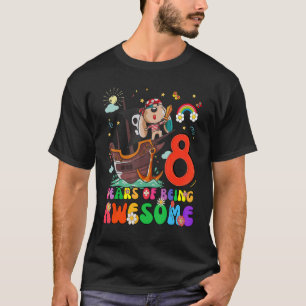 Kids 8 Years Old Teens Boys Girls Pirates Dog 8th T-Shirt