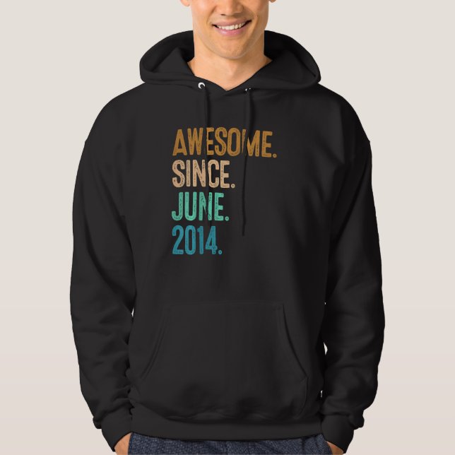 Kids 8th birthday Awesome since June 2014 Hoodie (Front)
