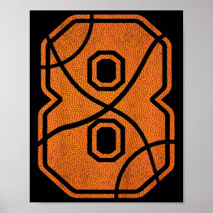 Kids 8th Birthday Basketball Boys Kids Poster