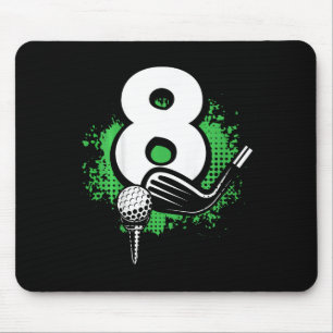 Kids 8th Birthday Boy Golf Player Golf 8 Years Old Mouse Pad