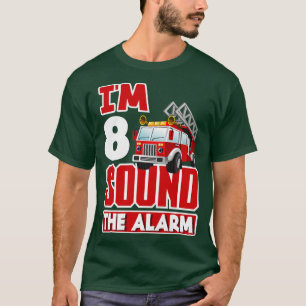 Kids 8th Birthday Boys 8 Years Fire Truck Firefigh T-Shirt