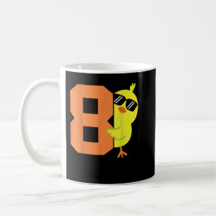 Kids 8th Birthday Chicken Themed Cute 8 Year Old B Coffee Mug