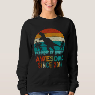 Kids 8th Birthday Dinosaur 8 Year Old Boy Awesome Sweatshirt