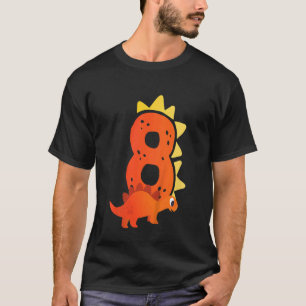 Kids 8th Birthday Dinosaur Pre Historic Theme Birt T-Shirt