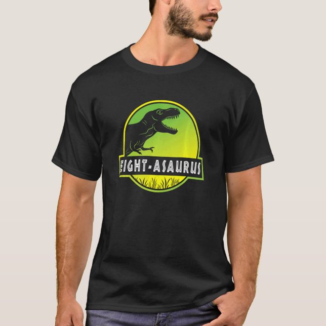 Kids 8th Birthday Eight Asaurus Dinosaur B Day  1 T-Shirt (Front)