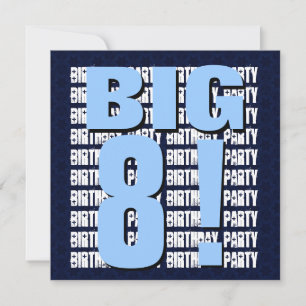 Kids 8th Birthday Eight Year Old Modern Square Invitation