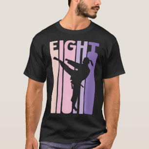Kids 8th Birthday Gift Karate Retro Taekwondo Mart T-Shirt