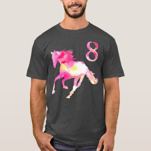 Kids 8th Birthday Horse Gift for 8 Year Old Girls T-Shirt