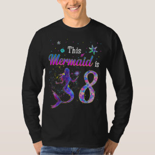 Kids 8th Birthday Mermaid 8 Years Old Ocean Themed T-Shirt