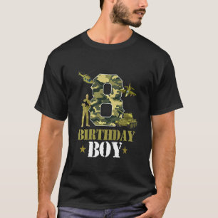 Kids 8th Birthday Military Themed Camo Boys 8 Yrs  T-Shirt