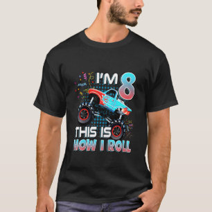 Kids 8th Birthday Monster Truck Birthday Boy 8 Ye T-Shirt