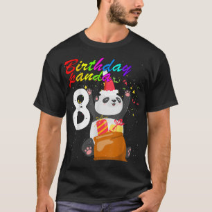 Kids 8th Birthday Panda Bear Boys Girls 8 year old T-Shirt
