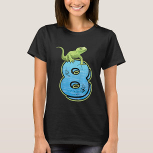 Kids 8th Birthday Party Lizard  Pet Reptile 8 Year T-Shirt