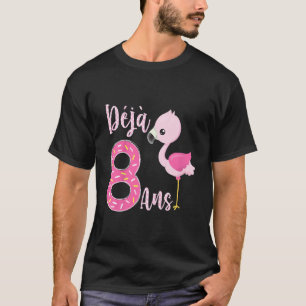 Kids 8th Birthday Pink Flamingo Girls Age 8 T-Shirt