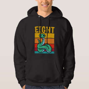 Kids 8th Birthday Retro Snake Pet Reptile 8 Years Hoodie