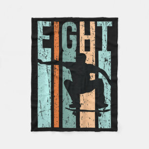 Kids 8th Birthday Skater Boy Skateboarding Retro D Fleece Blanket