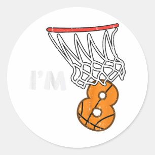 Kids 8th Birthday Sketll Im 8 Eight Year Old Bday Classic Round Sticker