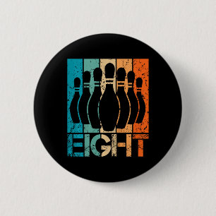 Kids 8th Bowling Birthday 8 Year Old Birthday Bowl 6 Cm Round Badge