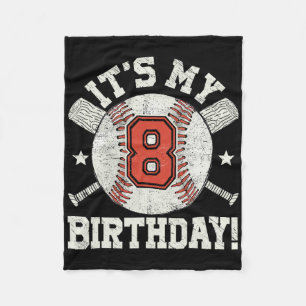 Kids 8th Bysebyll Birthday Party Boys Sport Fan 8  Fleece Blanket