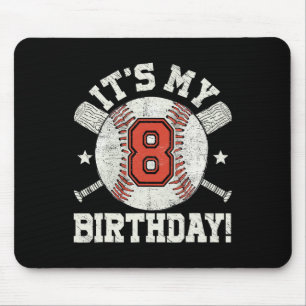 Kids 8th Bysebyll Birthday Party Boys Sport Fan 8 Mouse Pad
