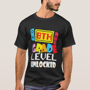 Kids 8th Grade Level Unlocked Video Gamer Back To  T-Shirt