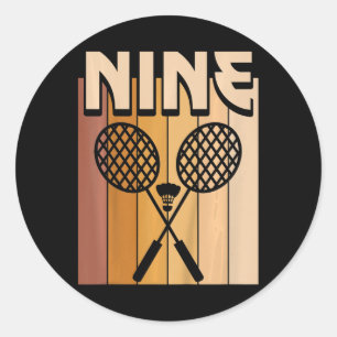 Kids 9 Year Old Dminton Birthday Boy 9th Birthday  Classic Round Sticker