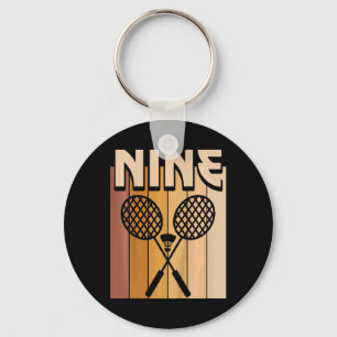 Kids 9 Year Old Dminton Birthday Boy 9th Birthday Key Ring