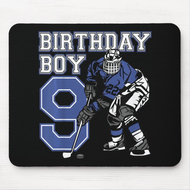 Kids 9 Year Old Ice Hockey Themed Birthday Party 9 Mouse Pad (Front)