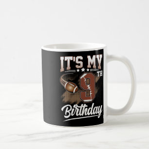Kids 9 Year Old It's My 9th Birthday Football Them Coffee Mug