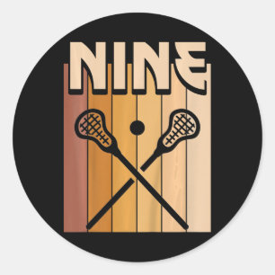 Kids 9 Year Old Lacrosse Birthday Boy Girl 9th Bir Classic Round Sticker